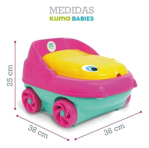 Pelela Bacinilla Kuma Cooper Con Porta Rollo Varón Nena Color Rosa