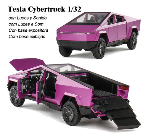 Tesla Cybertruck Edition Cyberpunk Miniatura Metal Coche