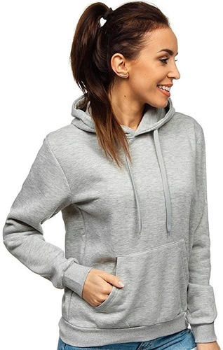 Imagen 7 de 10 de Pack X2 Buzo Canguro Capucha Hoddie Mujer Frisado Invierno