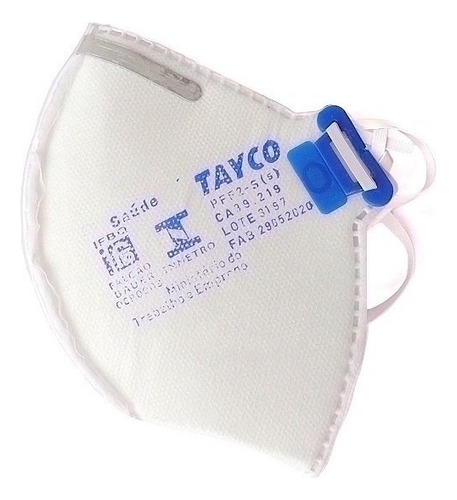 Tayco máscara Pff2 sem válvula branca hospitalar 15 unidades cor branco