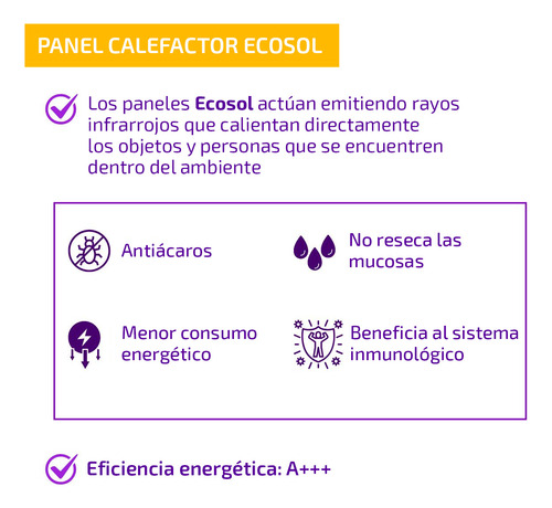 Panel Calefactor Ecosol 500w Quadrans De Pie