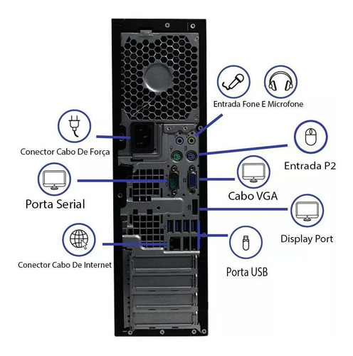 Cpu Desktop Hp 8300 I3 3° Geração 8gb 320hd Wifi