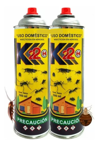 Insecticida En Aerosol K22 Insectos Cucarachas 2 Pack