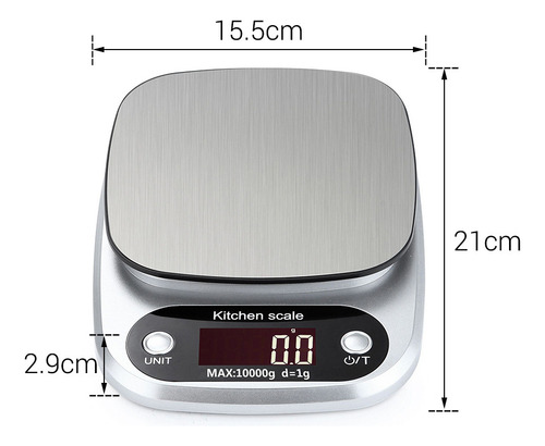 Báscula De Cocina Digital Portátil De 5 Kg X 0,1 G Dh-c305 P