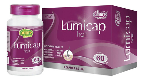 Lumicap Hair Fortalecimento Capilar 60 Cápsulas 500mg
