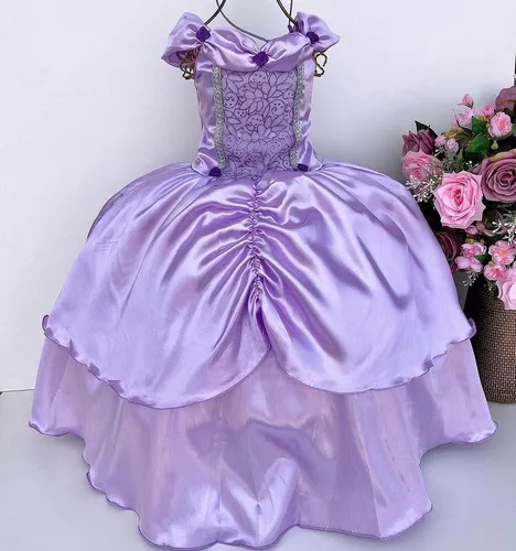 Vestido Princesa Sofia Luxo  Vestido infantil festa, Vestido princesinha  sofia, Vestido princesa