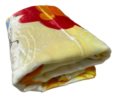 Cobertor Cunero Para Bebe 100x120cm Extra Suave Calientito León Amarillo Lisa