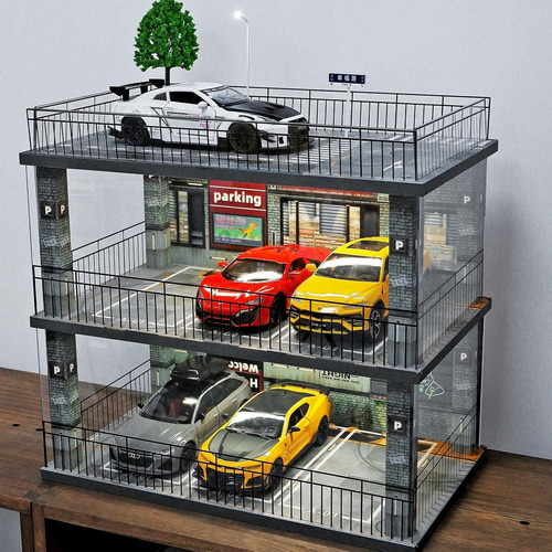 Vitrina De Coche Modelo Fundido A Escala 1:24 Con Luces Usb