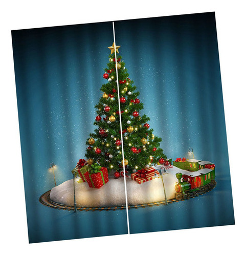 ' Paneles De Cortina De Navidad Cortinas De Ventana - (árbol