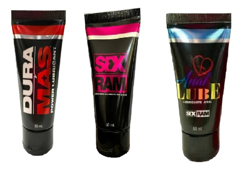 Pack 3 Gel Lubricante Retardante Dura Mas + Excitante + Anal