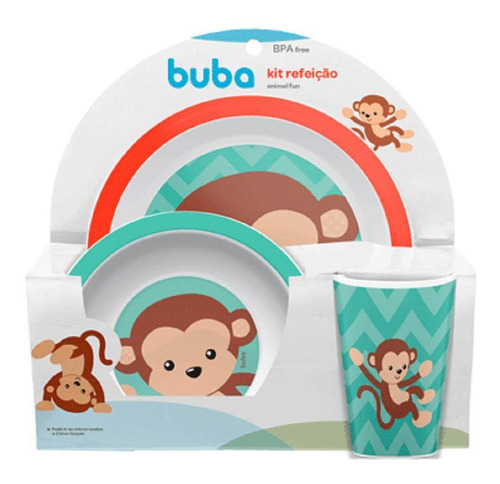 Kit Refeição Animal Fun Macaco Buba