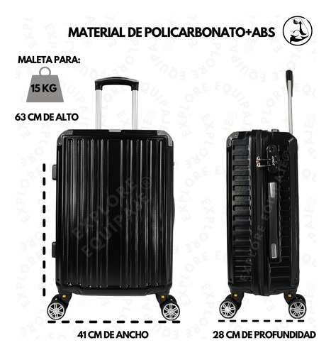 Maleta 24 Pulgadas Ligera 15 A 20 Kg Doble Llantas Candado