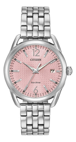 Citizen Ltr Drive Pink Light Dial Fe6080-71x ... Dcmstore F Color de la correa Plata Color del bisel Plata Color del fondo Rosa