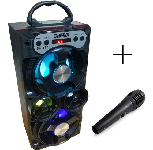 Parlante 105 Usb Sd Mp3 Bluetooth Radio Fm Luces + Microfono