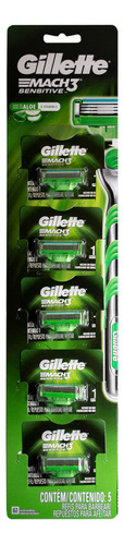 Gillette Mach3 Sensitive Blister X5 Repuestos Afeitar Aloe