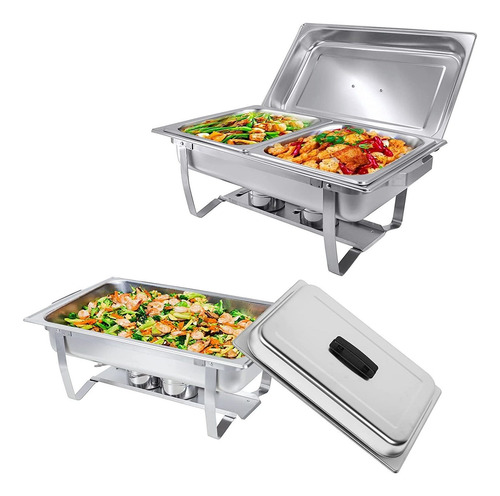 Valgus 2-pack 8qt Stainless Steel Chafing Dish Buffet Cha...