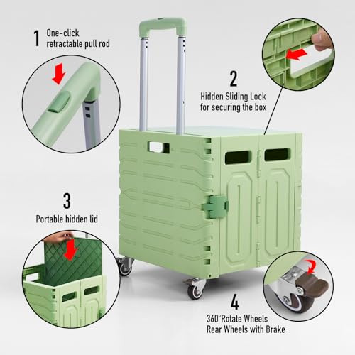 Carrito De Utilidad Plegable Portátil Con Ruedas, Caja Rodan