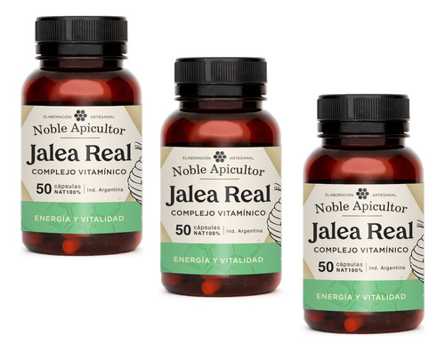 Capsulas Jalea Real Complejo Vitamínico X50 Nob Apicultor X3