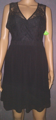 Vestido Negro Forever 21 Escote Espalda Talla S