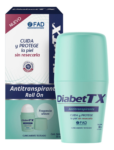 Diabetx Antitranspirante Roll On Piel Del Diabetico 50ml