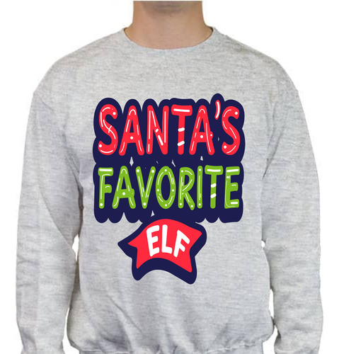 Sudadera Diseño Santa's Favorite Elf - Santa Claus - Navidad