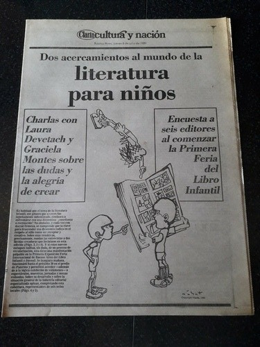 Diario Clarín Cultura 6 7 1989 Literatura Para Niños Montes