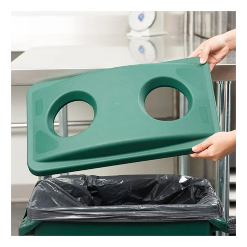 Tapa Rubbermaid Ranura Para Botellas, Slim Jim, Verde