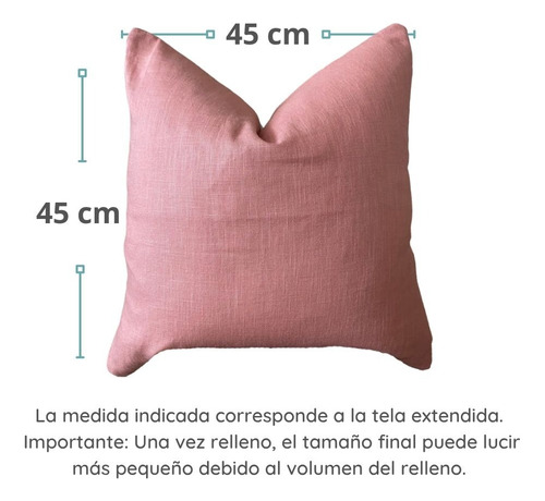 1 Cojin De Lino Varios Colores Decoracion Rosa Salmon Lino