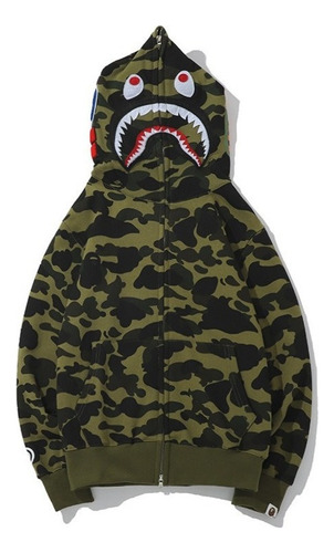 Sudadera Con Capucha Unisex Moda Casual Shark Camuflaje