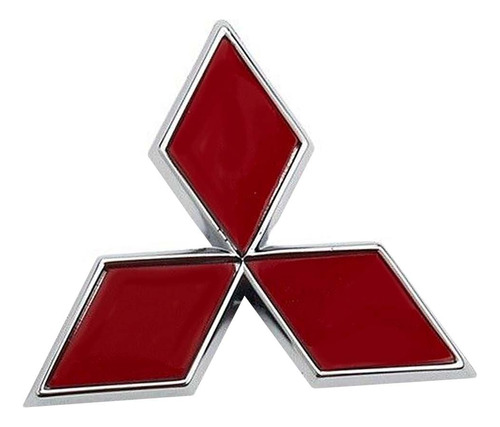 Emblema Mitsubishi 6.2 Cm Rojo Con Cromado