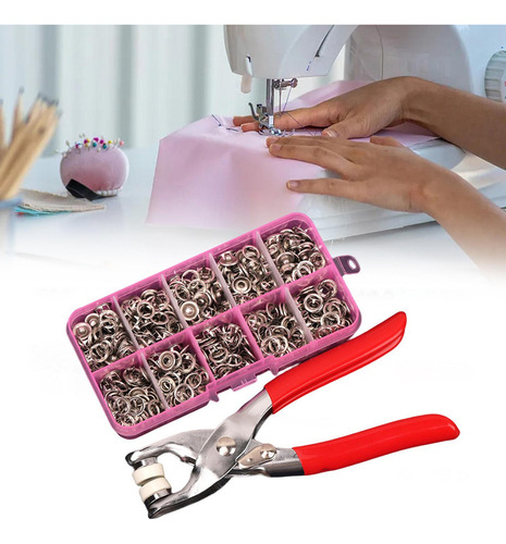 100 Piezas Metal Snap Set Y Pinzas