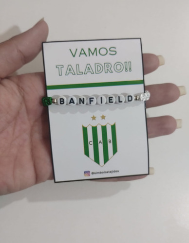Pulsera Equipos De Futbol Clubes Artesanales Banfield 0 Mm