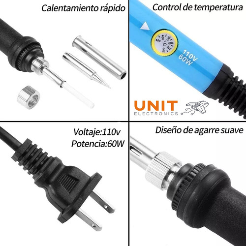 Kit Soldador Temperatura Ajustable Alambre Para Soldar Unit