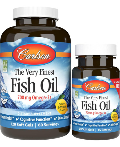 Aceite De Pescado 700 Mg Carlson 120+30 Softgel