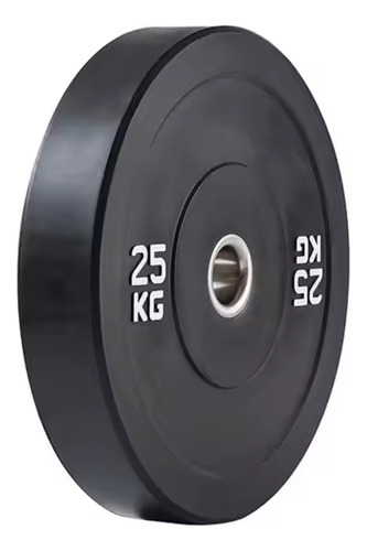 Disco Bumper Olimpico Importado Goma 25kg Calidad Premium Negro