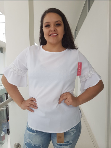 Blusa M541 De Olan En Manga Y Wipiur 36 Fresca De Fiesta