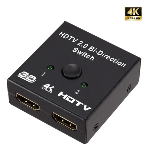 Switch Hdmi Splitter Hdmi Switch Splitter Hdmi 4k 3d 2 En 1 Bidireccional Calidad De Imagen 4k 60hz Conmutador Negro Jeeyee
