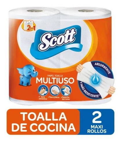 Toalla De Paple Multiuso Scott 2*20 Mtr(1 Display) Super