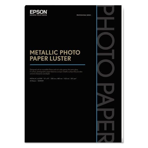 Epson Metálico Papel Fotográfico Luster, Blanco, 13 X 19, 25