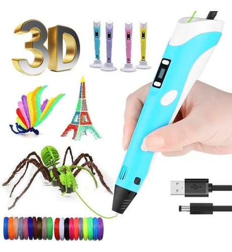 Lápiz 3d Led Diy Pantalla De Impresión 3d+recarga De 59 M