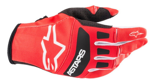 Luva Alpinestars Techstar 22 Vermelho Preto Cross Motocross