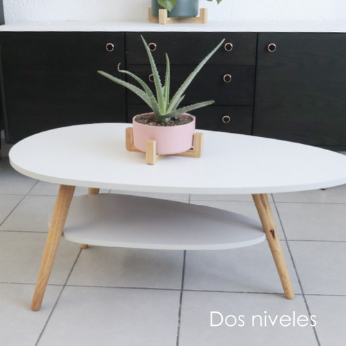 Mesa De Centro Ovalada 2 Niveles Mesa Auxiliar