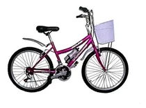 Comprar Bicicleta Dama Aro 24 18v Campera Canasta Componentes Taiwan