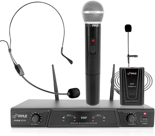 Microfono Solapa Mano Diadema Pyle Pro Buen Alcance Uhf