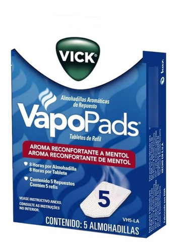 Imagen 1 de 5 de Almohadillas Aromaticas Repuesto Vick Vapopads X5