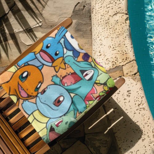 Tallaxi Toalla De Baño Pokemón Microfibra 78cm X 150cm Celeste