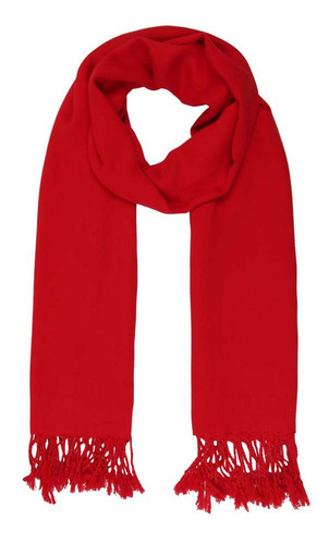 Cachecol Pashmina Lenço Echarpe Longa Lisa Grossa Inverno Cor Vermelho Cereja