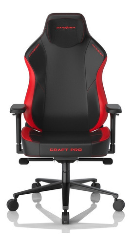 Cadeira ergonômica para jogos de escritório da série Dxracer Craft, cor: preto/vermelho, material de estofamento, couro sintético