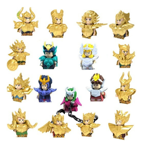 Minifiguras Caballeros Del Zodiaco - Coleccion 17 Personajes