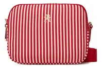 Comprar Tommy Hilfiger Bolso Cruzado Mujer Aw0aw17231 Acabado de los herrajes Níquel Color Primary Red Stripe Correa de hombro Multicolor Diseño de la tela Lisa